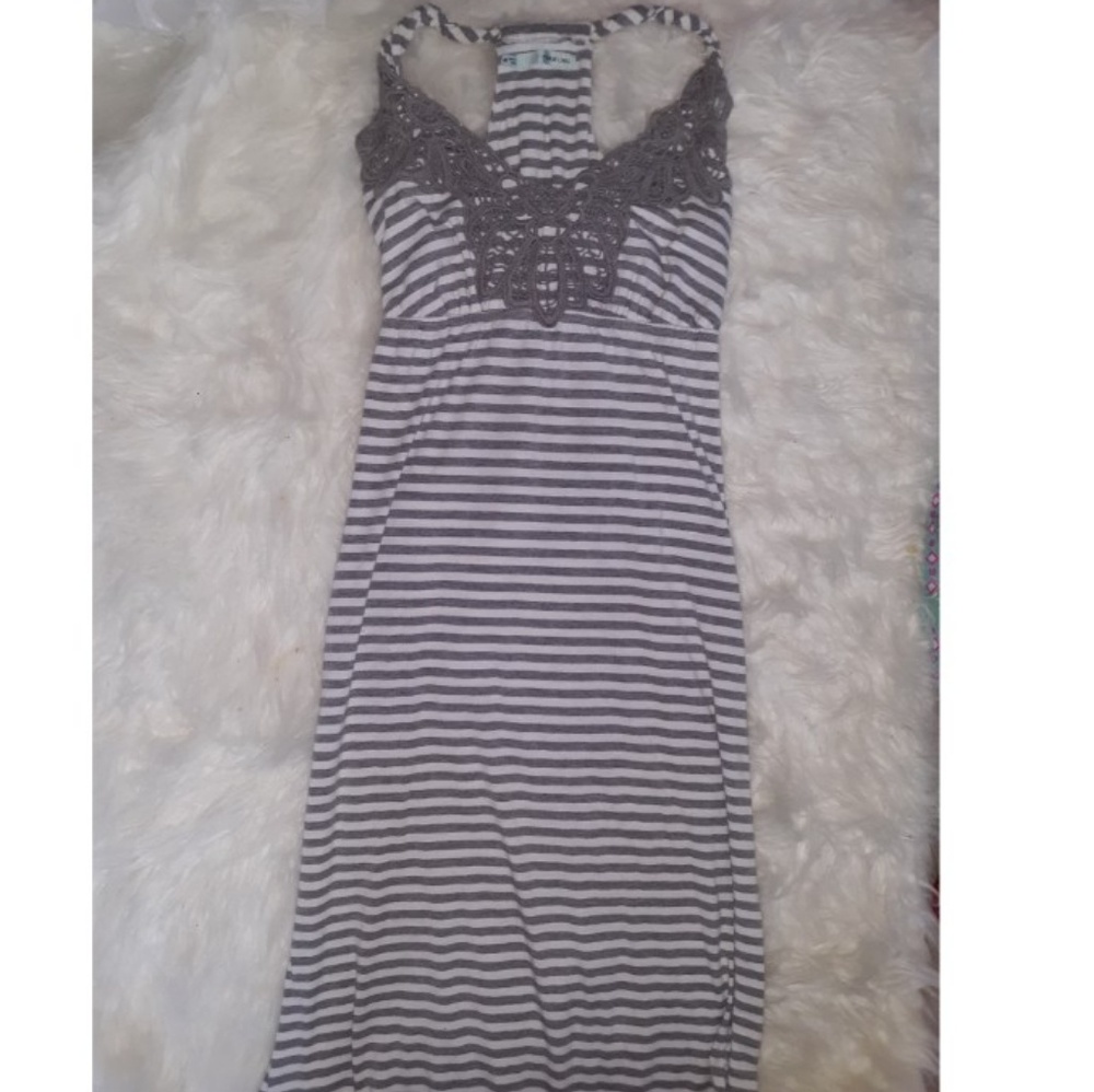 stripped floor length maxi dress